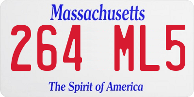 MA license plate 264ML5