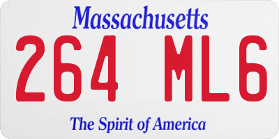 MA license plate 264ML6
