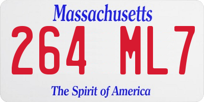 MA license plate 264ML7