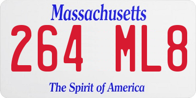 MA license plate 264ML8