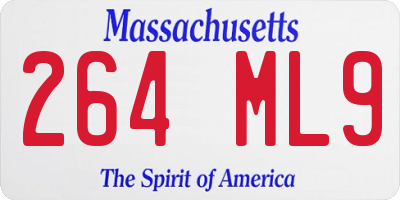 MA license plate 264ML9