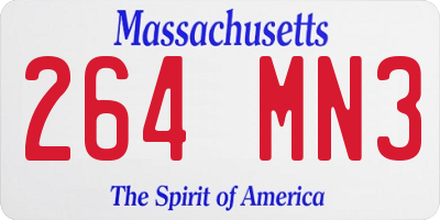MA license plate 264MN3