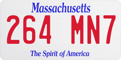 MA license plate 264MN7