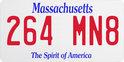 MA license plate 264MN8