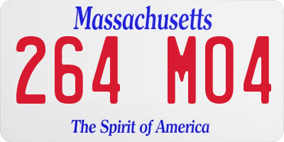MA license plate 264MO4
