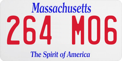 MA license plate 264MO6