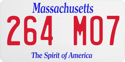 MA license plate 264MO7