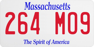 MA license plate 264MO9