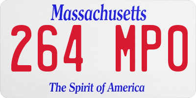 MA license plate 264MP0