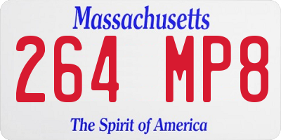MA license plate 264MP8