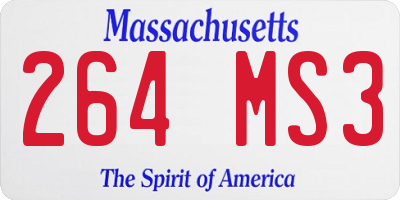 MA license plate 264MS3