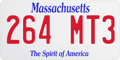 MA license plate 264MT3