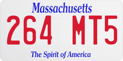 MA license plate 264MT5