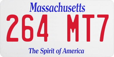 MA license plate 264MT7
