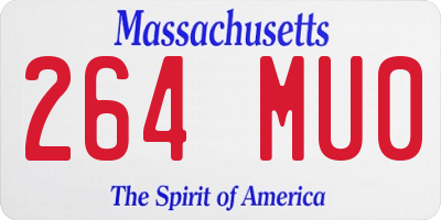 MA license plate 264MU0