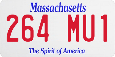 MA license plate 264MU1
