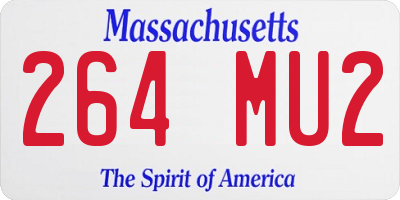MA license plate 264MU2