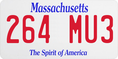 MA license plate 264MU3
