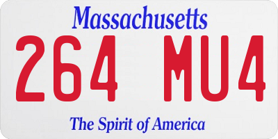 MA license plate 264MU4