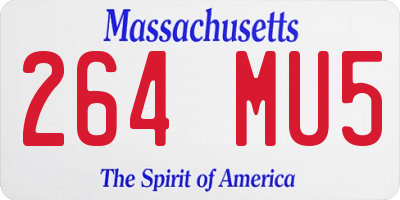 MA license plate 264MU5