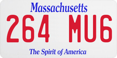 MA license plate 264MU6