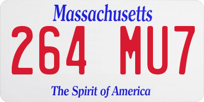 MA license plate 264MU7