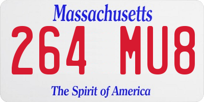 MA license plate 264MU8