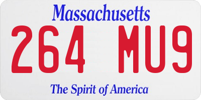 MA license plate 264MU9