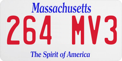 MA license plate 264MV3
