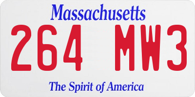 MA license plate 264MW3