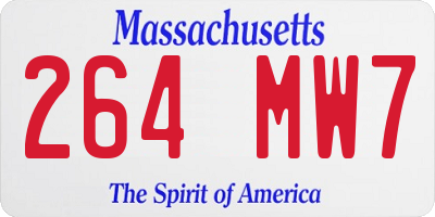 MA license plate 264MW7