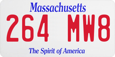 MA license plate 264MW8