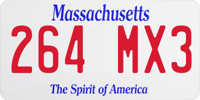MA license plate 264MX3