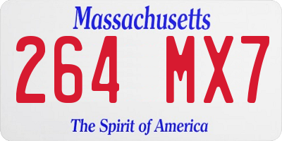 MA license plate 264MX7