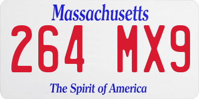 MA license plate 264MX9