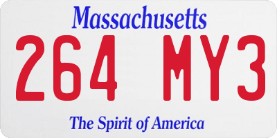 MA license plate 264MY3