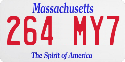 MA license plate 264MY7