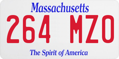 MA license plate 264MZ0