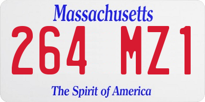 MA license plate 264MZ1