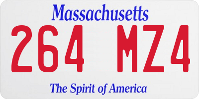 MA license plate 264MZ4