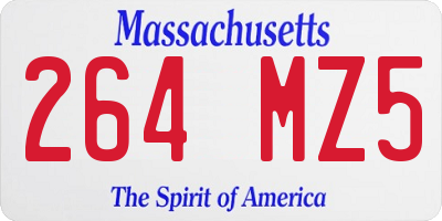 MA license plate 264MZ5