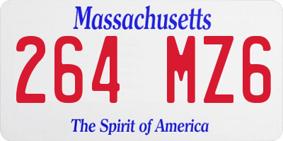 MA license plate 264MZ6
