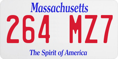 MA license plate 264MZ7