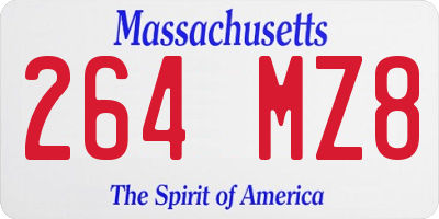 MA license plate 264MZ8