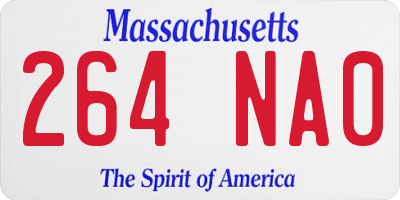 MA license plate 264NA0