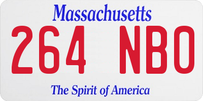 MA license plate 264NB0