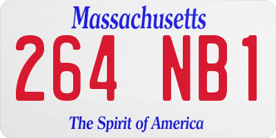 MA license plate 264NB1