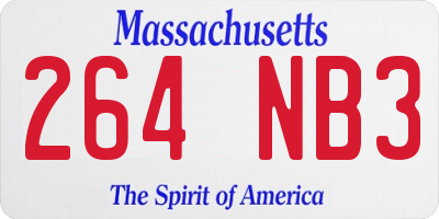 MA license plate 264NB3