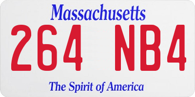 MA license plate 264NB4