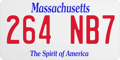 MA license plate 264NB7